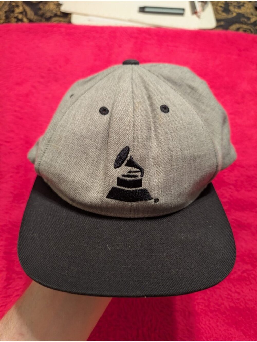 Recording Academy Grammy Awards Snapback Hat Gray Black Green Underbrim Yupoong
